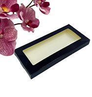 Коробка для шоколадной плитки с окном Черная 180*90*15мм (ForGenika) 600шт/кор