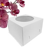 Картонная упаковка для торта ForGenika COMFORT Window White 300*300*190мм с окном (50шт/кор) 
