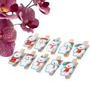 Прищепки декоративные «Новогодние мишки», набор 10 шт.