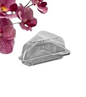 Контейнер для кусочка торта одноразовый, крышка, пластик, 8.5×11.5×6.5 см, прозрачный КРТ-155