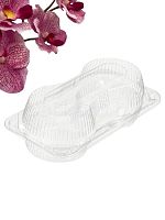 Упаковка для маффинов на 2шт (прозрачная), 18*115*84мм, ПР-К-025С2  (300шт/кор)