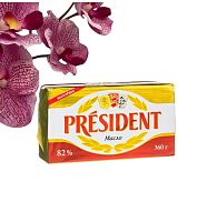 Масло слив.несолен. PRESIDENT Высший сорт 82% (1/360гр*10шт)