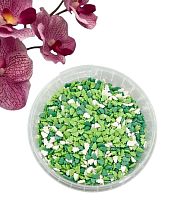 №351/1 Посыпка сахарная декоративная "Елочки" зеленые, салатовые, белые (6*1,5кг кор.), 1кг