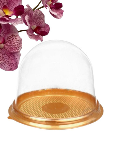 Упаковка для пирожного (золотая), 90*80мм, ПР-Т-85 К+Д (780шт/кор)